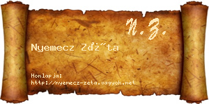 Nyemecz Zéta névjegykártya